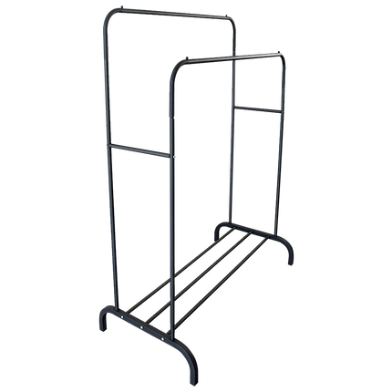 Heavy Metal Double Clothes Rail Hanging Rack Garment Display Stand Storage Shelf