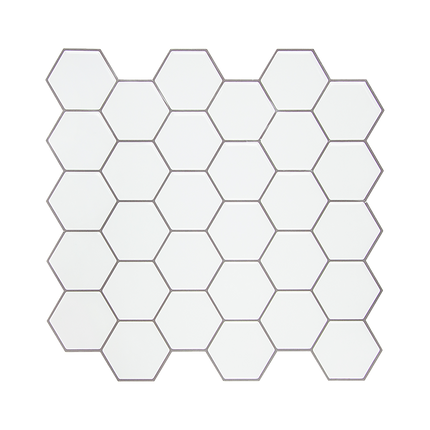 Tiles 3D Peel and Stick Wall Tile Hexagon White (30cm x 30cm x 10 sheets)