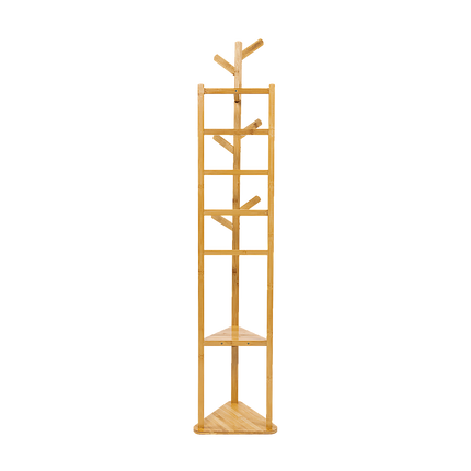 Clothes Coat Rack Garment Stand Shelf Wooden Tree Hanger Bag Hat Hook Holder