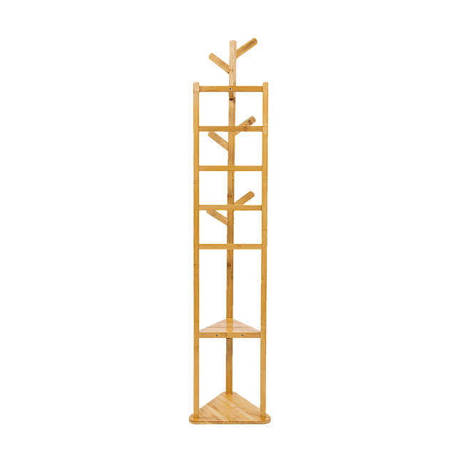 Clothes Coat Rack Garment Stand Shelf Wooden Tree Hanger Bag Hat Hook Holder