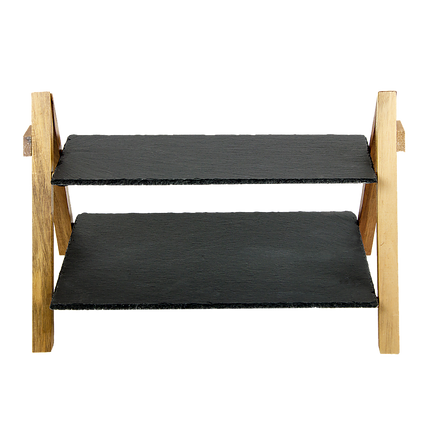 Party 2 Tier Cake Stand Slate Wedding Tiered Serving Stand Afternoon Tea