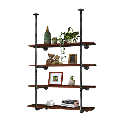 Wall Shelves Display Bookshelf Industrial DIY Pipe Shelf Rustic Brackets