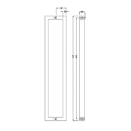 Entrance Door Pull Handle Matte Black 800mm