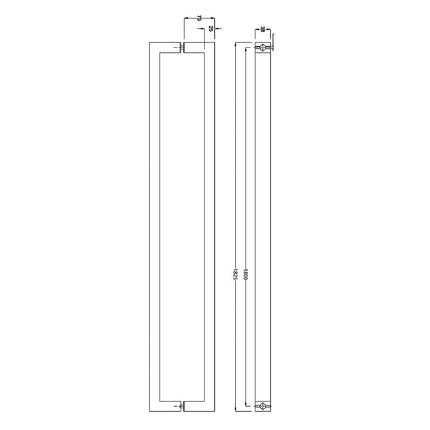 Entrance Door Pull Handle Brushed satin 1800mm