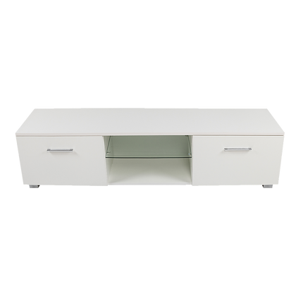 TV Cabinet Entertainment Unit Stand High Gloss Storage Shelf 140cm White