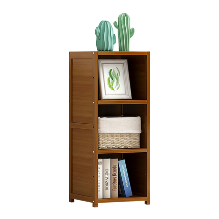 Bamboo Adjustable Shelf Bookcase Display Storage Rack Stand Livingroom Bedroom