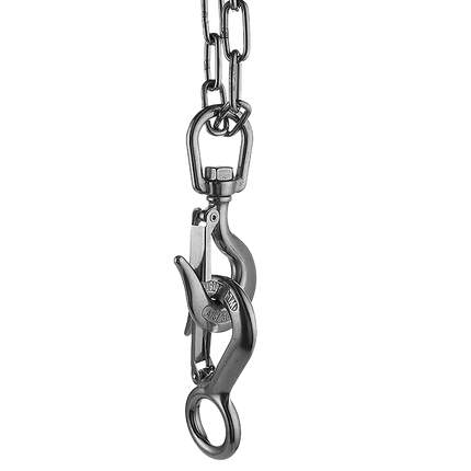 304 Stainless Steel Swivel Lift Clevis Chain Crane Hook with Safety Lock 650kg