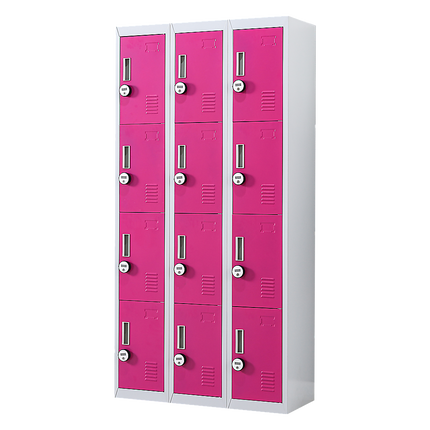 12-Door Locker for Office Gym Shed School Home Storage - 4-Digit Combination Lock