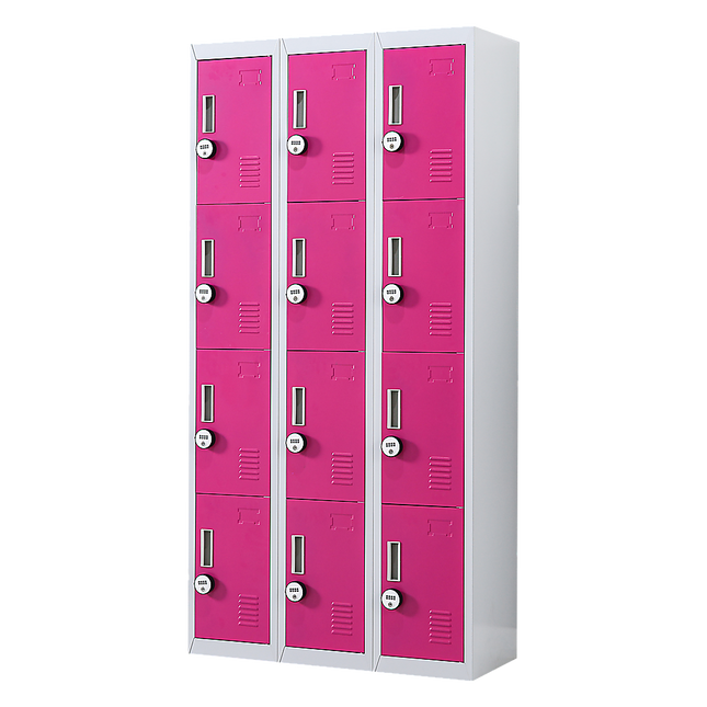 12-Door Locker for Office Gym Shed School Home Storage - 4-Digit Combination Lock