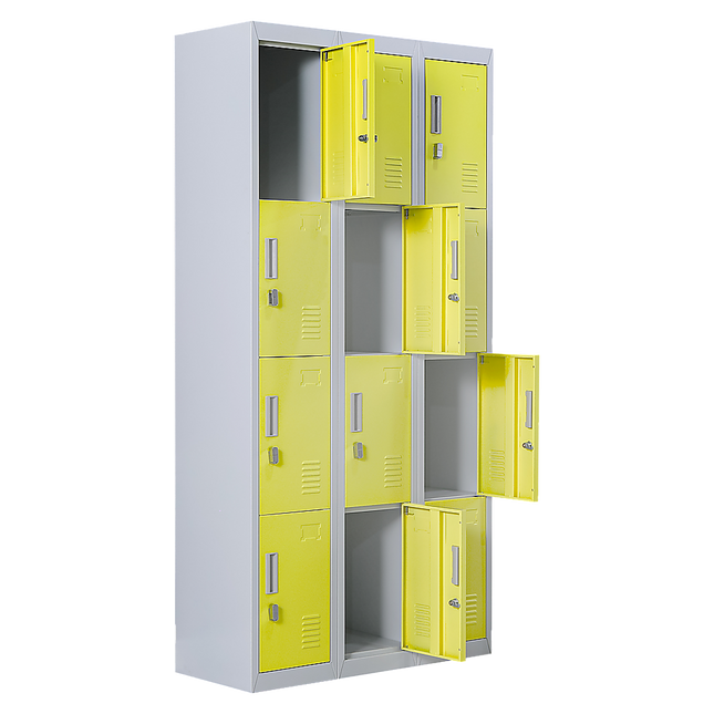 12-Door Locker for Office Gym Shed School Home Storage - Padlock-operated
