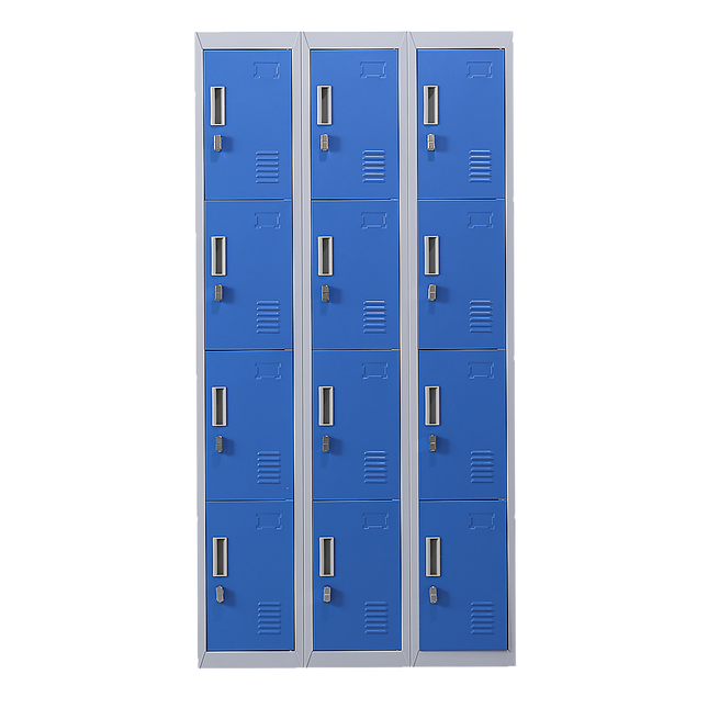 12-Door Locker for Office Gym Shed School Home Storage - Padlock-operated