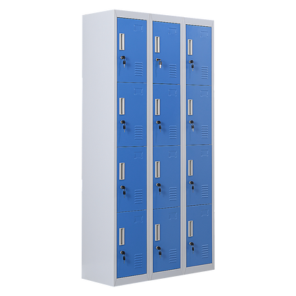 12-Door Locker for Office Gym Shed School Home Storage - 3-Digit Combination Lock