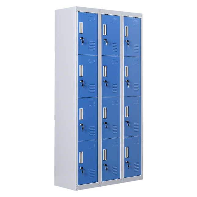 12-Door Locker for Office Gym Shed School Home Storage - 3-Digit Combination Lock