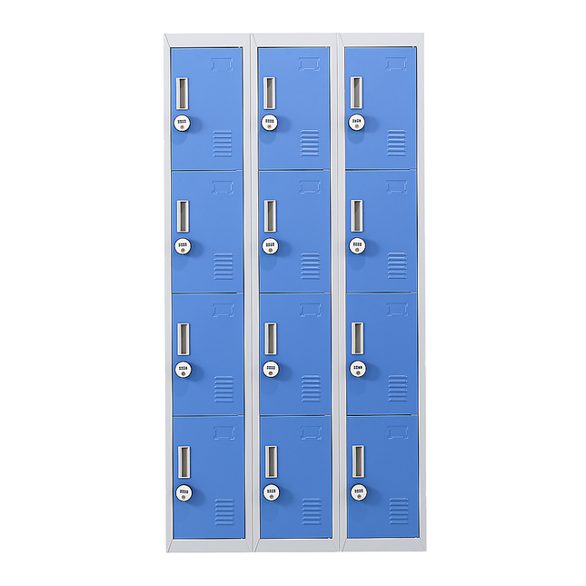 12-Door Locker for Office Gym Shed School Home Storage - 4-Digit Combination Lock