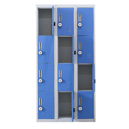 12-Door Locker for Office Gym Shed School Home Storage - 4-Digit Combination Lock