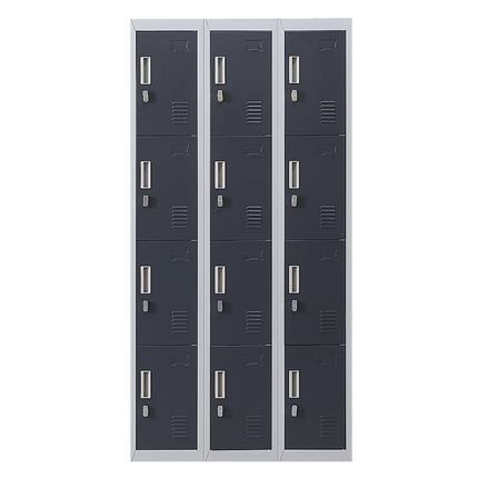 12-Door Locker for Office Gym Shed School Home Storage - Padlock-operated