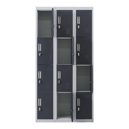 12-Door Locker for Office Gym Shed School Home Storage - Padlock-operated