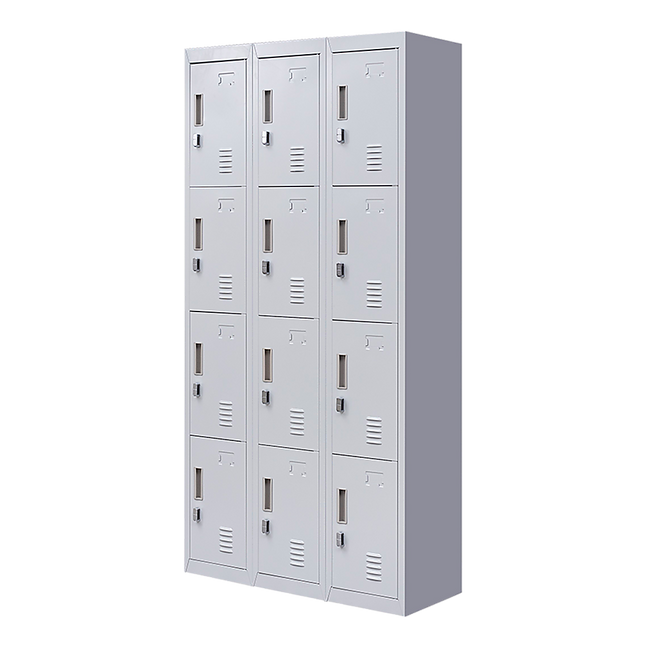 12-Door Locker for Office Gym Shed School Home Storage - Padlock-operated