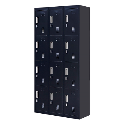 12-Door Locker for Office Gym Shed School Home Storage - Padlock-operated