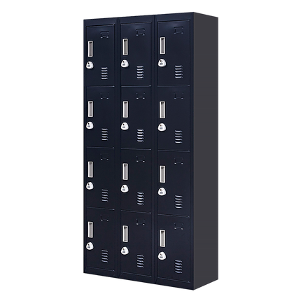 12-Door Locker for Office Gym Shed School Home Storage - 3-Digit Combination Lock