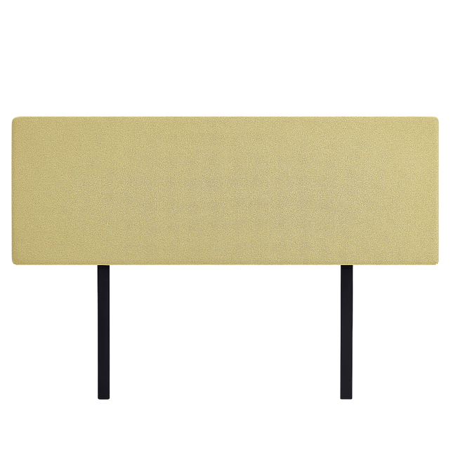 Linen Fabric King Bed Deluxe Headboard Bedhead - Sulfur Yellow