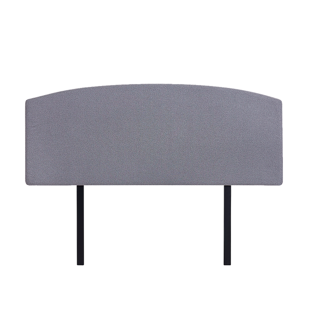 Linen Fabric Double Bed Curved Headboard Bedhead - Slate Ash