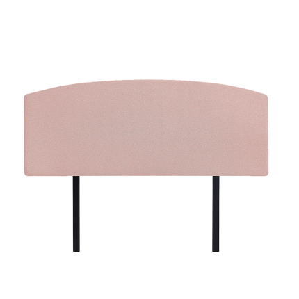 Linen Fabric Queen Bed Curved Headboard Bedhead - Pale Pink