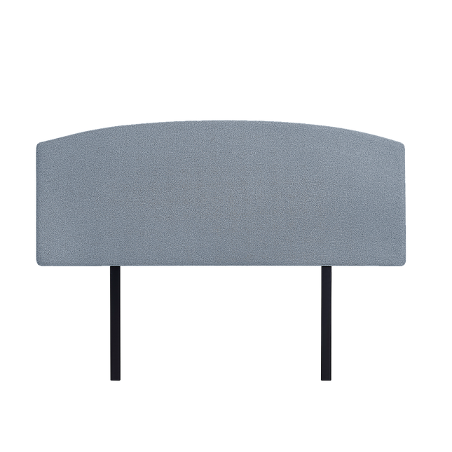 Linen Fabric Queen Bed Curved Headboard Bedhead - Berlin Blue