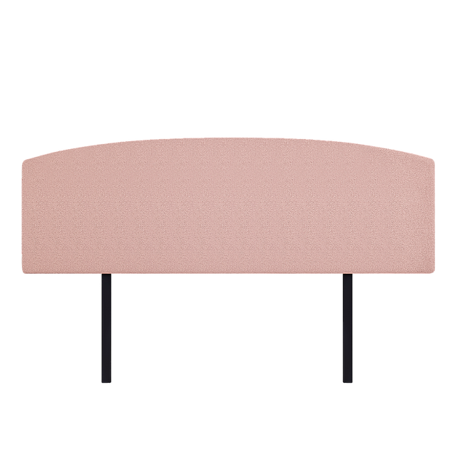 Linen Fabric King Bed Curved Headboard Bedhead - Pale Pink
