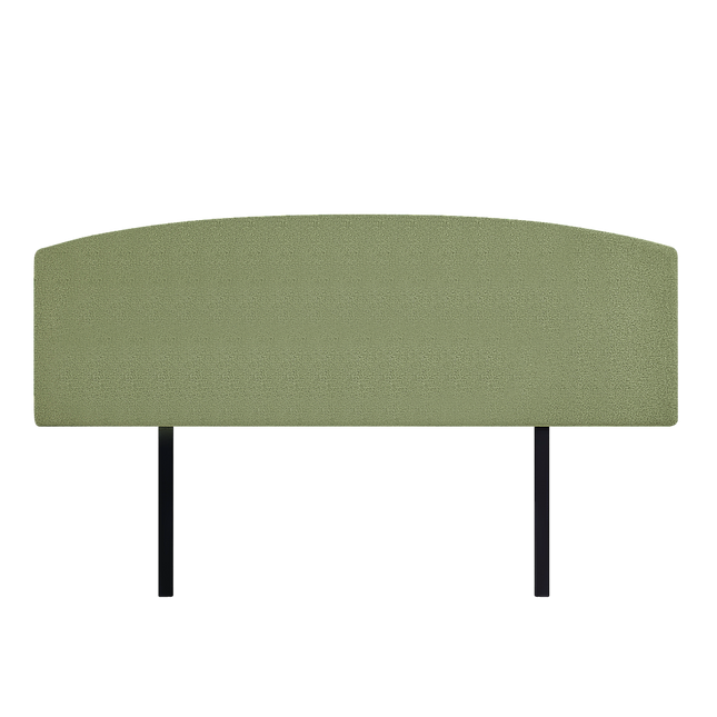 Linen Fabric King Bed Curved Headboard Bedhead - Olive Green