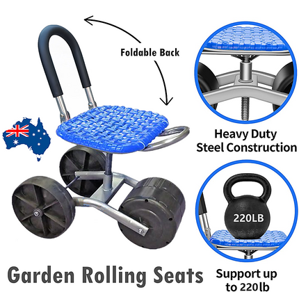 Gardening Seat Portable Height Adjustable Folding Stool Kneeling Pad