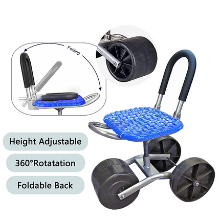 Gardening Seat Portable Height Adjustable Folding Stool Kneeling Pad