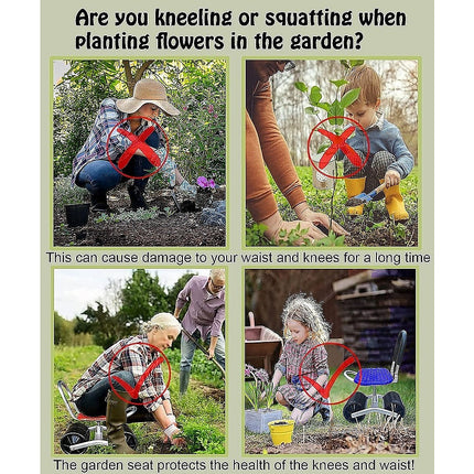 Gardening Seat Portable Height Adjustable Folding Stool Kneeling Pad