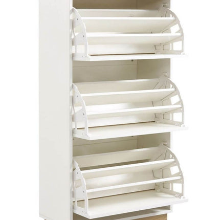 Aiden Coastal White Oak Small Shoe Cabinet