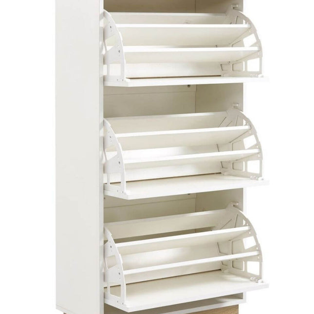 Aiden Coastal White Oak Small Shoe Cabinet