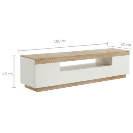 Ashley Coastal White Wooden TV Cabinet Entertainment Unit 180cm