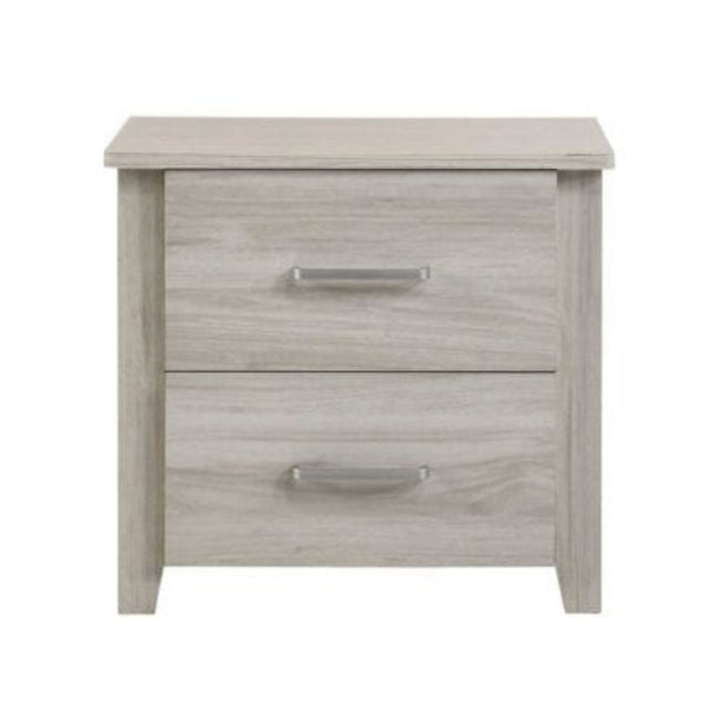 2 Drawers Bedside Table In White Oak