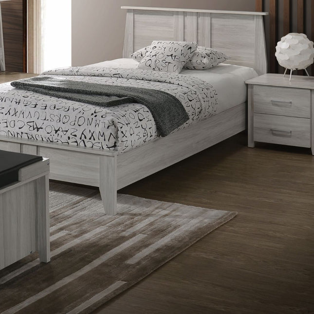 2 Drawers Bedside Table In White Oak