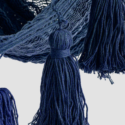 Deluxe Extra Large Mexican Hammock Chair in Outdoor Cotton Colour Blue