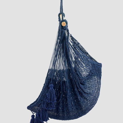 Deluxe Extra Large Mexican Hammock Chair in Outdoor Cotton Colour Blue