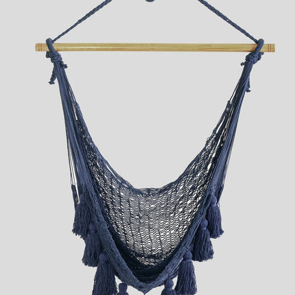 Deluxe Extra Large Mexican Hammock Chair in Outdoor Cotton Colour Blue
