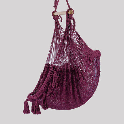 Deluxe Extra Large Mexican Hammock Chair in Outdoor Cotton Colour Maroon