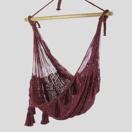 Deluxe Extra Large Mexican Hammock Chair in Outdoor Cotton Colour Maroon