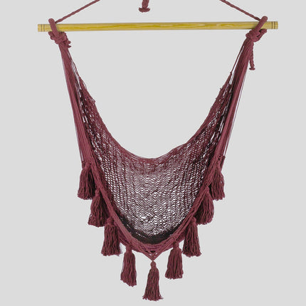 Deluxe Extra Large Mexican Hammock Chair in Outdoor Cotton Colour Maroon