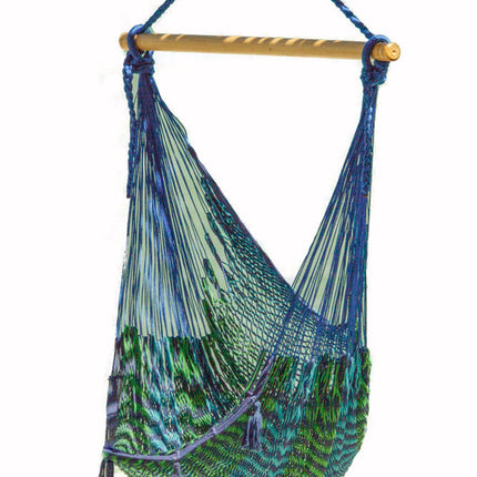 Mayan Legacy Extra Large Outdoor Cotton Mexican Hammock Chair in Caribe Colour