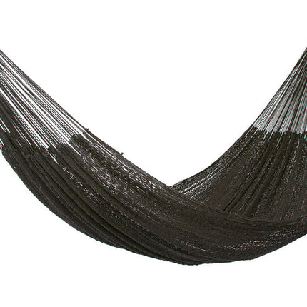 Mayan Legacy King Size Outdoor Cotton Mexican Hammock in Black Colour