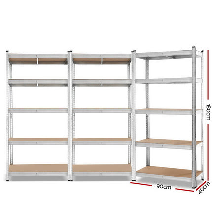 Giants 3x1.8M Warehouse Shelving Rack Racking Garage Metal Storage Shelves