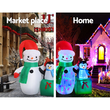 Jingle Jollys Inflatable Christmas 1.8M Snowman LED Lights Outdoor Decorations