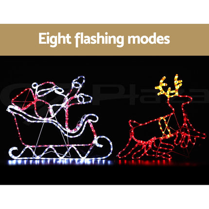 Jingle Jollys Christmas Motif Lights LED Rope Reindeer Waterproof Colourful Xmas