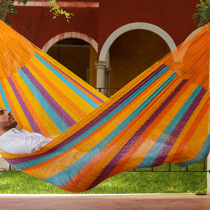 Mayan Legacy Jumbo Size Cotton Mexican Hammock in Alegra Colour